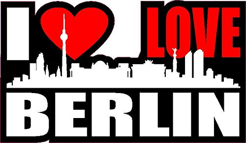 NetSpares 1 x Aufkleber I Love Berlin Skyline Sticker Autoaufkleber Tuning Stickerbomb Fun