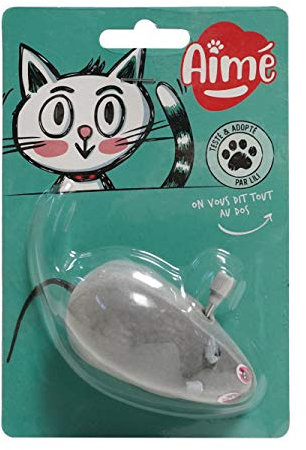 Aimé - Souris Mécanique pour Chat - Jouet Ludique et Interactif - Convient à Tous les Chats - Jeu Couleur Grise