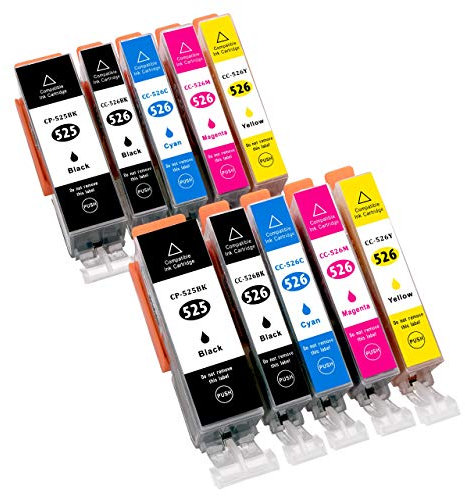 ESMOnline 10 komp. Druckerpatronen als Ersatz zu Canon PGI-525 CLI-526 für Pixma iP4850 iP4950 iX6550 MX715 MX885 MX895 MG5100 MG5150 MG5200 MG5250 MG5300 MG5350 MG6150 MG6250 MG8150 MG8250 (10er Set)