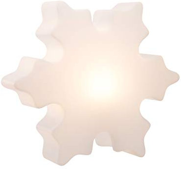 8 seasons design Shining Crystal LED Schneeflocke (Ø 60 cm, weiß) E27 Fassung inkl. Leuchtmittel in warmweiß, Tischlampe, Deko Winter beleuchtet, Stimmungslicht, für innen & außen