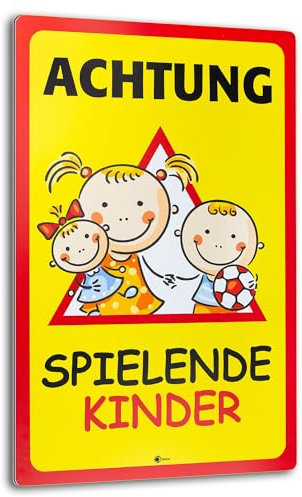 easydruck24de 'Panneau signalétique Attention. Jeu fin enfants, isecur®, Taille : 30 x 40 cm, Art. Hin 110, respect, Prudence, Avertissement, Remarque sur les enfants, lent, conduire Jeu, rue