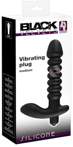 Black Velvets Analvibrator - Analdildo für sie und ihn mit Vibrationsfunktion, zusätzlicher Arm stimuliert Klitoris und Perineum