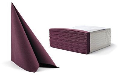 Alvotex CHIC Airlaid 50 Servietten, Stoffähnlich, Hochwertige, Einwegserviette, Violett, 40 x 40 cm