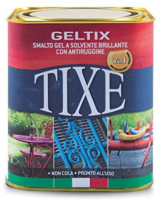 TIXE Smalto Gel Antiruggine – Protezione Superiore e Finitura Lucida per Metalli e Superfici Esterne, Ghisa 750 ml