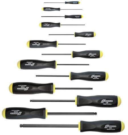 Bondhus 10637 Set of 13 Balldriver Screwdrivers, ProGuard Finish, sizes .050-3/8-Inch