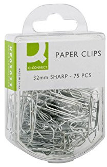 Q-Connect KF02022 Büroklammern 32 mm verzinkt spitz