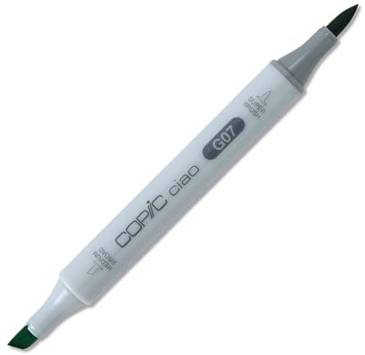 COPIC Ciao G07 Nile Green Dual Marker with Medium Tip and Brush Tip