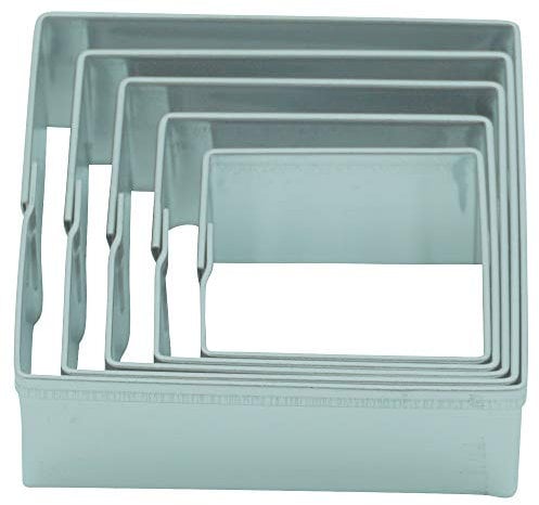Sepp Krifka 052,727 Seep Krifka Ausstechformen-Set Quadratische Form, 5 Stück, Stahl, Multi
