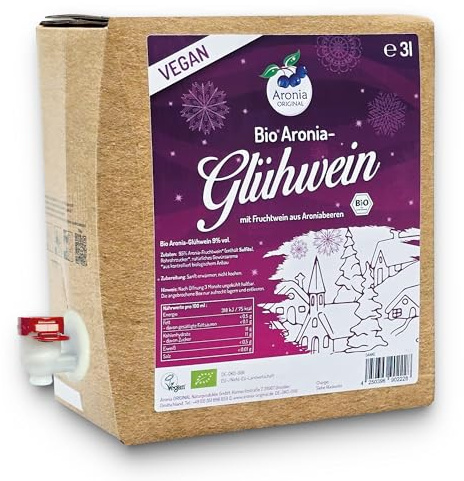 Bio Aronia Glühwein 3 Liter - mit Fruchtwein aus Aroniabeeren