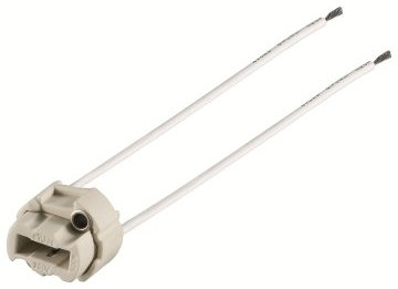 goobay 10er Pack G9 Lampenfassung mit Zwillingslitze, Weiß, 0.15 m - max. 500 W/250 V (AC), 0,15 m Kabel, Keramik/Silikon
