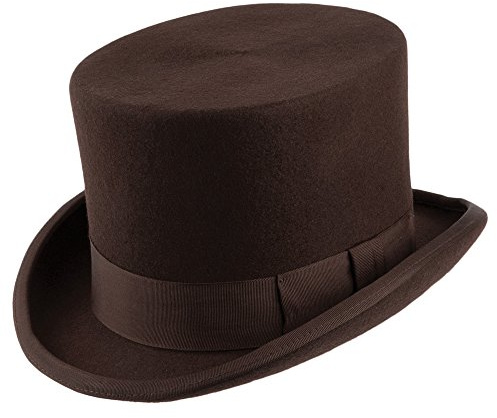 Village Hats Denton Zylinder Wollfilzhut - Braun - M