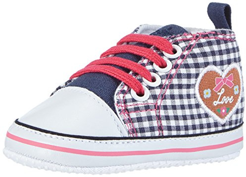 Playshoes Baby Canvas-Turnschuhe, trendiger Stoff-Sneaker mit rutschhemmenden Noppen, mit Landhaus-Motiv
