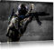 Pixxprint Soldat mit Uniform im Einsatz B&W, Größe: 120x80cm, Leinwandbild, fertig gespannt, Wandbild, Dekoration, Kunstdruck, kein Poster