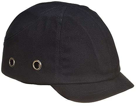 Portwest Casco Contra Golpes Con Visera Corta Short Peak, Color: Negro, PW89BKR