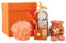 BodyHerbals Coffret cadeau de savon orange pour homme et femme | Kit de soins du bain et du corps avec accessoires de spa | Coffret cadeau pour couple | 6 pièces | Cadeau de luxe pour anniversaires