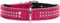 HUNTER DIAMOND PETIT Halsband für kleine Hunde, Leder, mit Strasssteinchen, 27 (XXS-XS), pink/schwarz