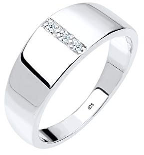 DIAMORE Ring Damen Basic Bandring Diamant (0.015 ct.) in 925 Sterling Silber