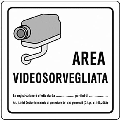 Cartello 'Area Videosorvegliata' In Alluminio.