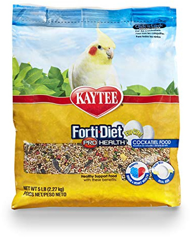 Kaytee Forti-Diet Egg-Cite Pet Bird Food For Cockatiels, 5 Pound