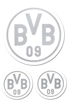 Borussia Dortmund Aufkleber in Silber 3 Stück, Folie, 9 x 9 x 1 cm, 3 67140930