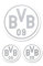 Borussia Dortmund Aufkleber in Silber 3 Stück, Folie, 9 x 9 x 1 cm, 3 67140930