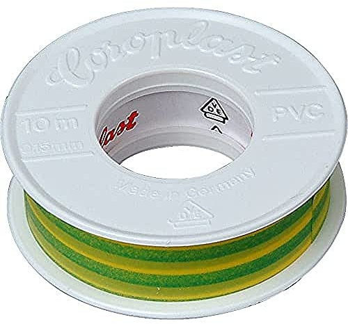 Kopp 320724088 Isolierband, 10 m lang, 15 mm breit, grün/gelb