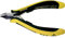 Bernstein Werkzeug Mini-Seitenschneider Euroline, 120 mm mit flach-abgesetzter Schneide ohne Wate, ableitfähige zweifarbige Handschutzhüllen, 3-653-15