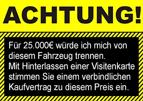 NetSpares 1 x Aufkleber Auto Nix Export Fun Autoaufkleber Shocker Auto Tuning Schwarz Gelb