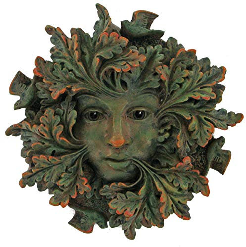 Grüner Geist, Greenman dekorative Garten-Wand-Plakette. 12,5 cm