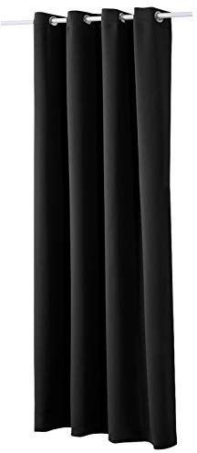 WOLTU Gardinen mit Ösen, Verdunklungsvorhang für Wohnzimmer Schlafzimmer, Blickdicht, gegen Kälte und Hitze, 250g/m² Dicke, 135 x 245 cm, Schwarz