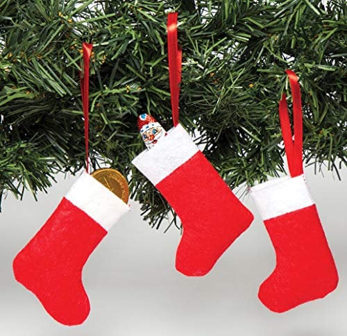 Baker Ross Mini Filz Weihnachtsstrümpfe (8er Pack), perfekt für Weihnachtshandwerk und Dekorationen, ideal für Schule, Basteln zu Hause, Bastelgruppen und mehr, Sortiert