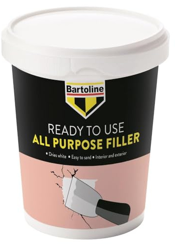 Bartoline Ready Mixed All Purpose Filler 600g – Quick-Drying White Filler for Interior and Exterior Repairs Smooth Finish, Minimal Sanding, Paintable for Plaster, Brick, Stone, Timber & More