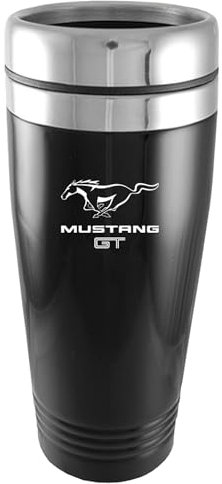 Ford Mustang GT Schwarz Edelstahl Travel Tumbler Becher