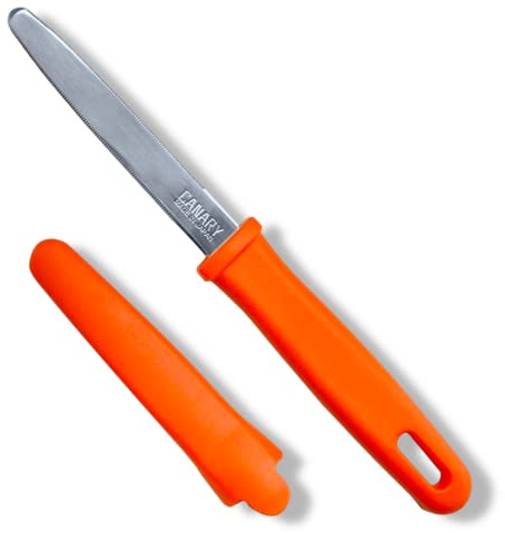 CANARY Corrugated Cardboard Cutter Handsaw with Cover [Dan Chan], Safety Box Cutter Package Opener Tool, Made in Japan, Orange
