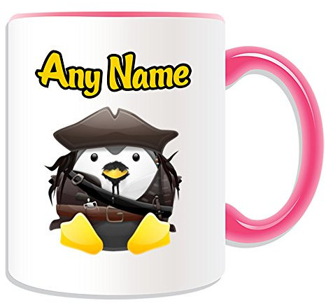 Unigift personalisierbares Geschenk – Captain Jack Sparrow Tasse (Pinguin-Film-Charakter-Design, Farboptionen) – jeder Name Nachricht auf Ihrem einzigartigen – Kostüm Movie Superheld Pirates of the