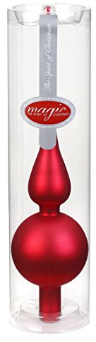 Inge-Glas Baumspitze aus Glas 7,2 x 7,2 x 28 cm, 1-stück/Packung, Rot matt, Modern, Einzigartig, Weihnachten