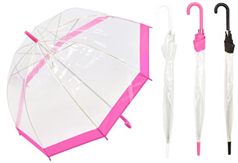 KandyToys Transparent 80Cm Umbrella Assorted Coloured Tip And Handle