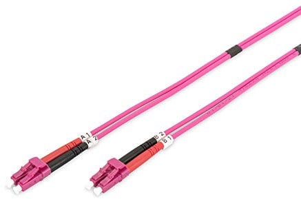 DIGITUS DK-2533-02-4 – Glasfaserkabel OM4 – 2 m – LC zu LC – Duplex LWL Kabel – 1/10/40/100 Gbit/s – MM Multimode Glasfaser LAN Kabel – Fasertyp: 50/125 µ – Violett (Violet)