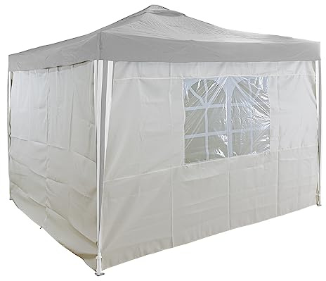 DEMA 4 x Seitenverkleidung Seitenteile Wände für Falt - Pavillon 41046 3x3 m beige