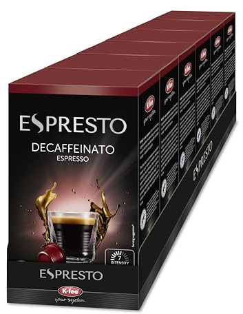 ESPRESTO Kaffeekapseln Decaffeinato Espresso, für K-fee Systems, 96 Kapseln | kompatibel mit K-fee & ALDI EXPRESSI* | entkoffeiniert | RFA