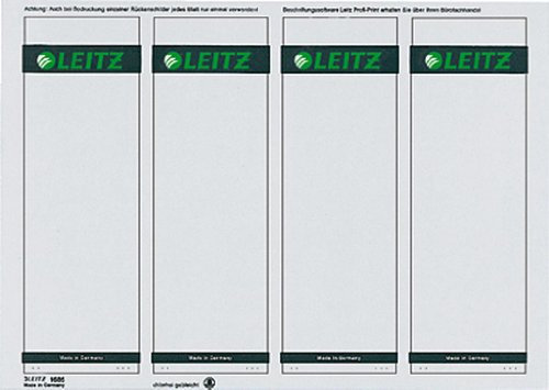 Leitz Rückenschilder PC-beschriftbar/1685-20-85 61x191mm grau Inh.100