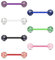 Paula & Fritz® Zungenpiercing-s Glitzer-Kugeln Bioflex Acryl Kunststoff 16mm Stab-länge 1.6 mm Stab-Dicke 7er Set Barbell Kugeln PTFE