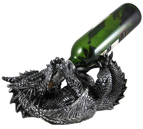 DWK-HD28220 - Adorable 11 Inch Mythical Dragon Wine Bottle Holder Figure - Home Decor Sculpture Decoration with Amazing Detail - Decorative Fantasy Animal Statue – Hand Painted Fun Drinking Decanter