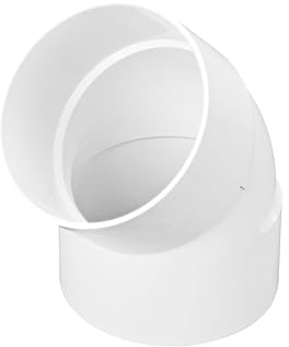 NDS 6P03 PVC 45-Degree Elbow, X Hub Solvent-Weld Connections, for Use with 6-Inch Sewer and Drain Pipe, White, 6 inch