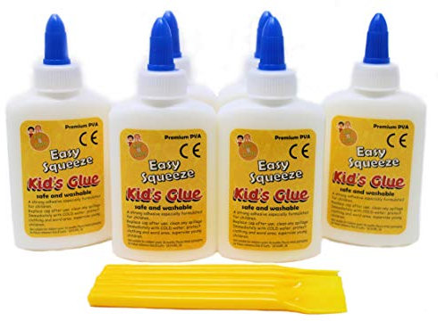 PVA Craft Glue Set for Kids – 12 x 50ml Bottles with 12 Glue Spreaders | School & Crafting Tacky White Strong Adhesive – Kids B Crafty