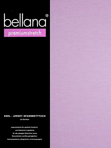 bellana® premiumstretch Edel-Elastic-Jersey Spannbetttuch für Wasserbetten und Boxspringbetten, 140-160 x 200-220 cm, Lavendel