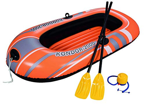 Bestway 61062 - Bootsset 198 x 122 cm - Schlauchboot mit Luftpumpe und Paddel
