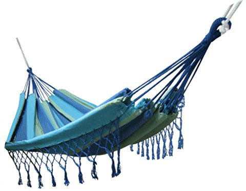 Kronenburg Mehrpersonenhängematte mit Fransen 220 x 160 cm - Belastbarkeit bis 300 kg - Indoor & Outdoor Hängematte