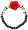 W WIDMANN MILANO Party Fashion 03508 - Perlenarmband Totenkopf, dehnbar durch Gummiband, mit 4 Totenköpfen & Rose, Armkette, Modeschmuck, Halloween