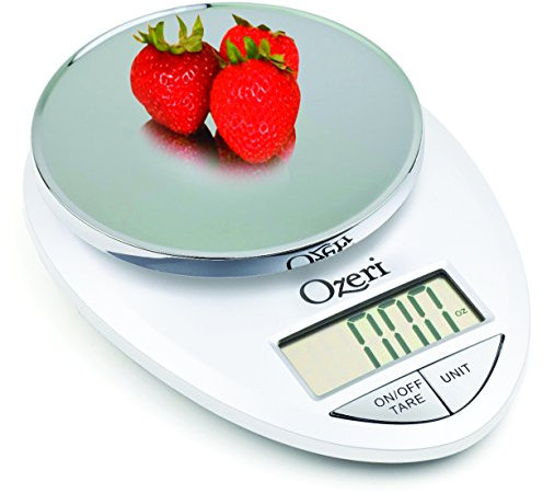 Ozeri Pro Digital Kitchen Food Scale, 1g to 12 lbs Capacity, Polycarbonate, White
